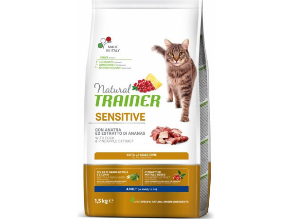 TRAINER Natural Cat SENSITIVE kachna 1,5kg