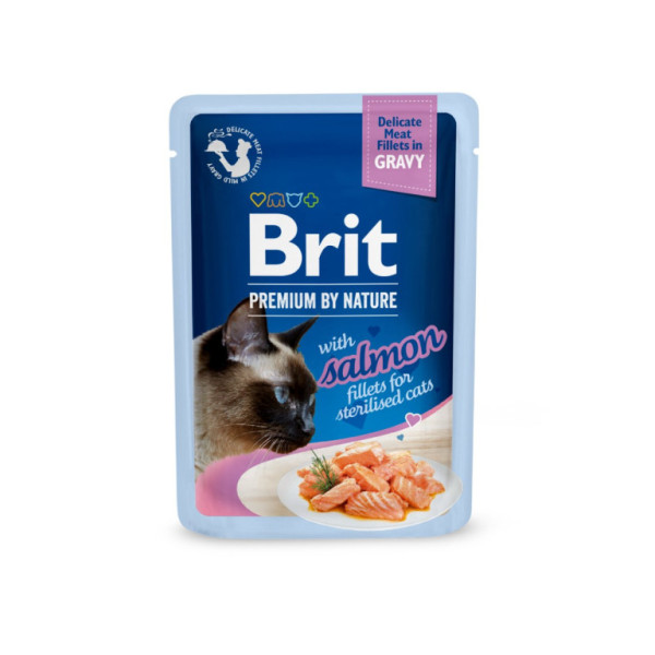 Kapsička Brit Premium Cat Delicate Fillets in Gravy with Salmon for Sterilised 85g