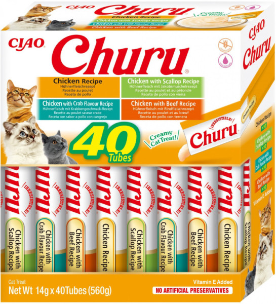 Churu cat masové pyré mix - kuře 560g (BAL.)