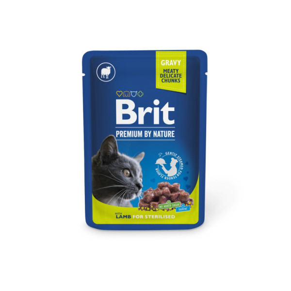 Brit premium cat pouches Lamb for Sterilized 100 g