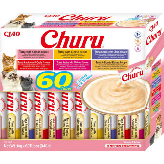 Churu cat masové pyré mix - tuňák 840g (BAL.)