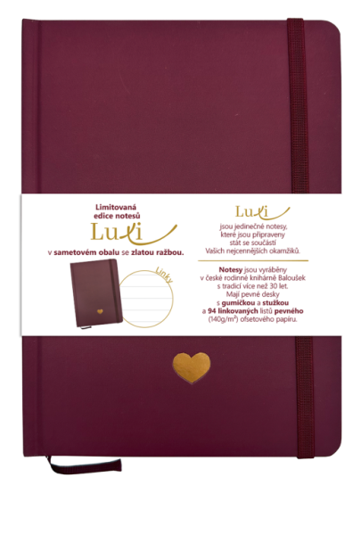 Notes Luxi linky - A5 - lamino - bordó