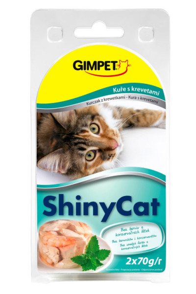 ShinyCat konzerva krevety+kuřecí 2x70g