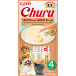 Churu cat masové pyré - kuře, losos 56g