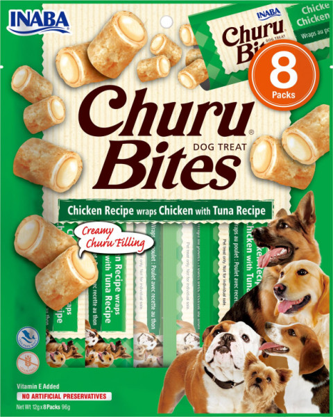 Churu dog Bites - kuře, tuňák 96g