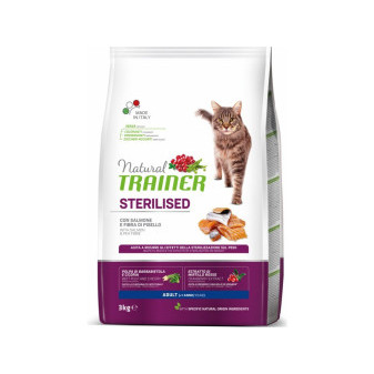 TRAINER Natural Cat STERILISED losos 3kg