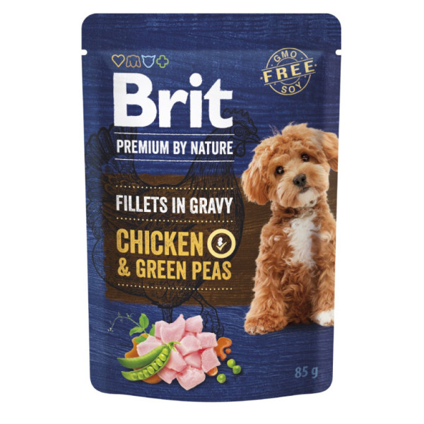 Kap.Brit Premium by Nature Dog Fillets in Gravy Chicken&Green Peas 85 g