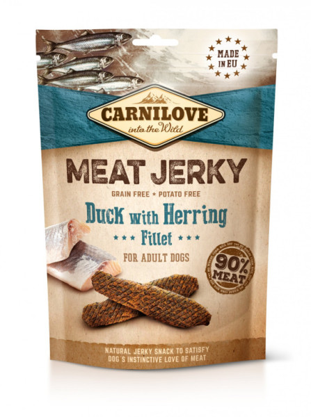 Carnilove Jerky kachní filet se sleděm 100 g