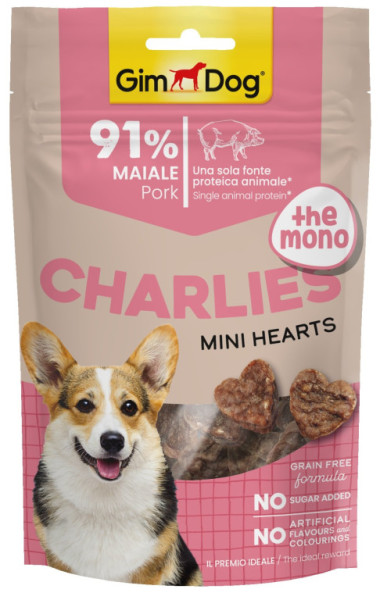 GIMDOG Charlies Mini Hearts vepřové 70g