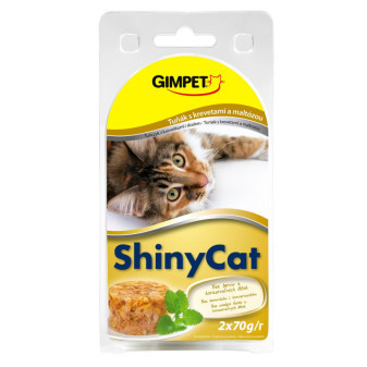 ShinyCat konzerva tuňák+krevety+maltóza 2x70g