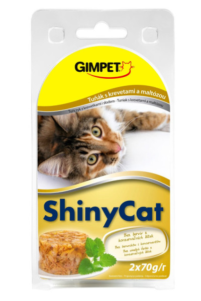 ShinyCat konzerva tuňák+krevety+maltóza 2x70g