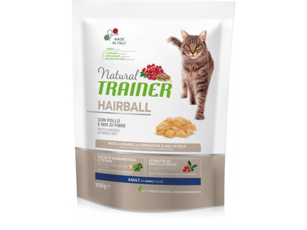 TRAINER Natural Cat HAIRBALL kuřecí 300g