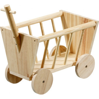 FLAMINGO doplněk pro hlodavce vozík NATURE WOOD MANGER HANDCART 29cm