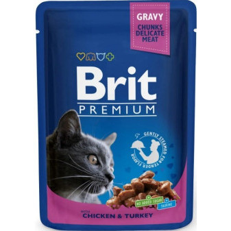 Kapsička Brit Cat Premium Pouches kuře+krůta 100g