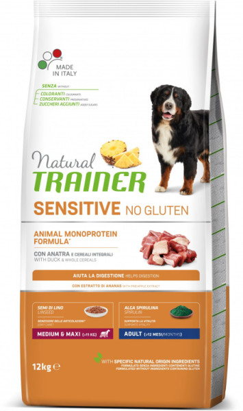 Trainer Natural Sensitive No gluten Adult Medium/Maxi kachna 12kg