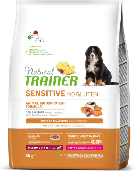 Trainer Natural Sensitive No gluten Adult Medium/Maxi losos 3kg