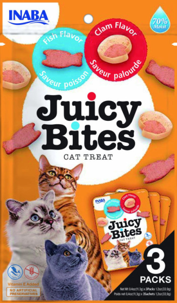 Inaba cat Juicy Bites - ryba, škeble 33,9g