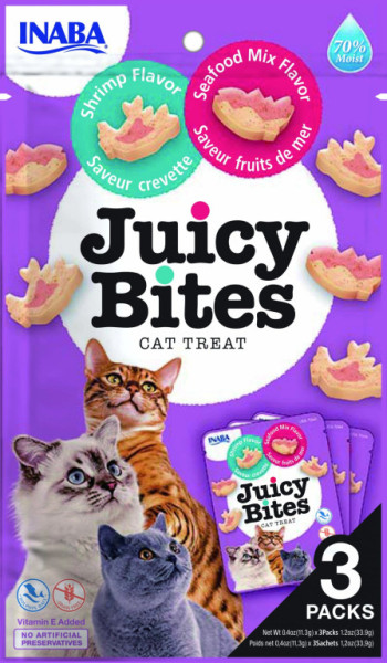 Inaba cat Juicy Bites - krevety, mořské plody 33,9g