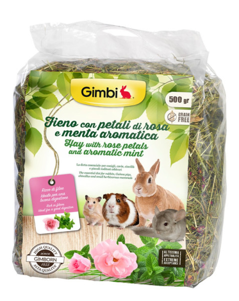 GIMBI krmné seno s růží 15l/500g