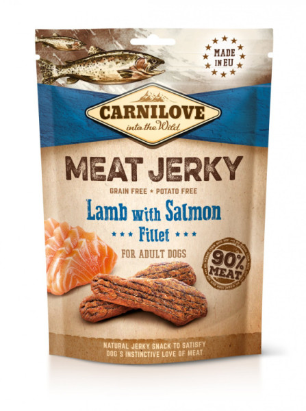 Carnilove Jerky jehněčí filet s lososem 100 g