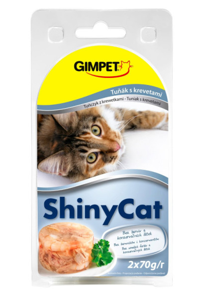 ShinyCat konzerva tuňák+krevety 2x70g