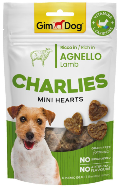 GIMDOG Charlies Mini Hearts jehněčí 70g