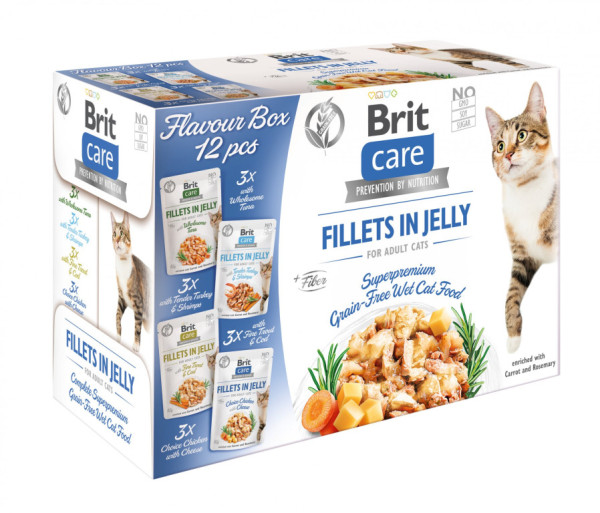 Brit Care Cat Flavour box Fillet in Jelly, 4*3 pcs. (12*85 g)