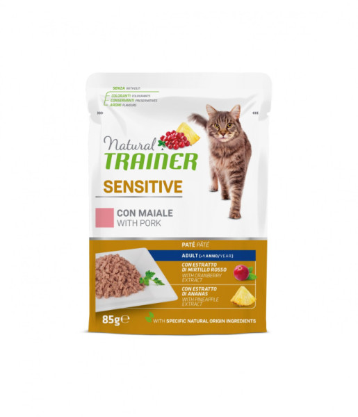 Kapsička Trainer Natural CAT SP.  SENSITIVE vepřové  85g