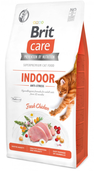 Brit Care Cat Grain-Free Indoor Anti-stress 7kg EXP 06/25