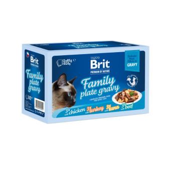 Brit Premium Cat Delicate Fillets in Gravy Family Plate 1020 g (12x85 g)