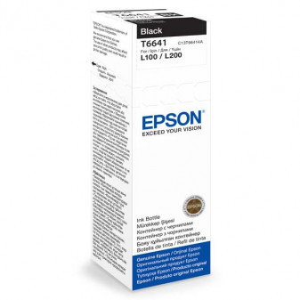 Epson originální ink C13T66414A, black, 70ml, Epson L100, L200, L300