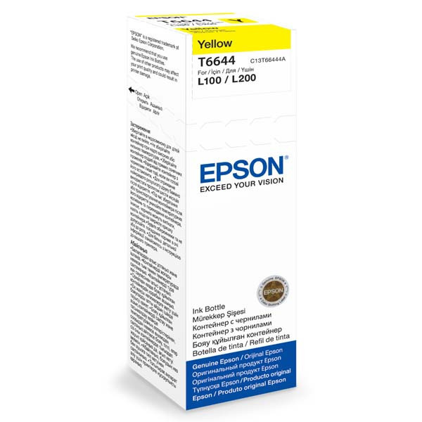 Epson originální ink C13T66444A, yellow, 70ml, Epson L100, L200, L300