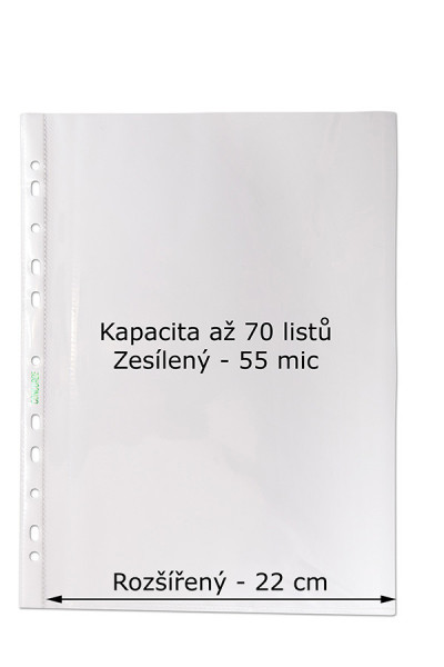 Obal A4+euro 100ks hladký rozšířený formát  235x305mm 55mic CONCORDE (A80000)