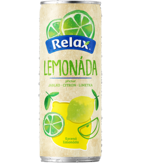 Relax limonáda plech, Citron-Limetka, 330ml