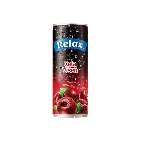 Relax limonáda plech, Cola-Višeň, 330ml